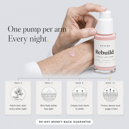 One pump per arm every night — week 0 to 12 protocol timeline