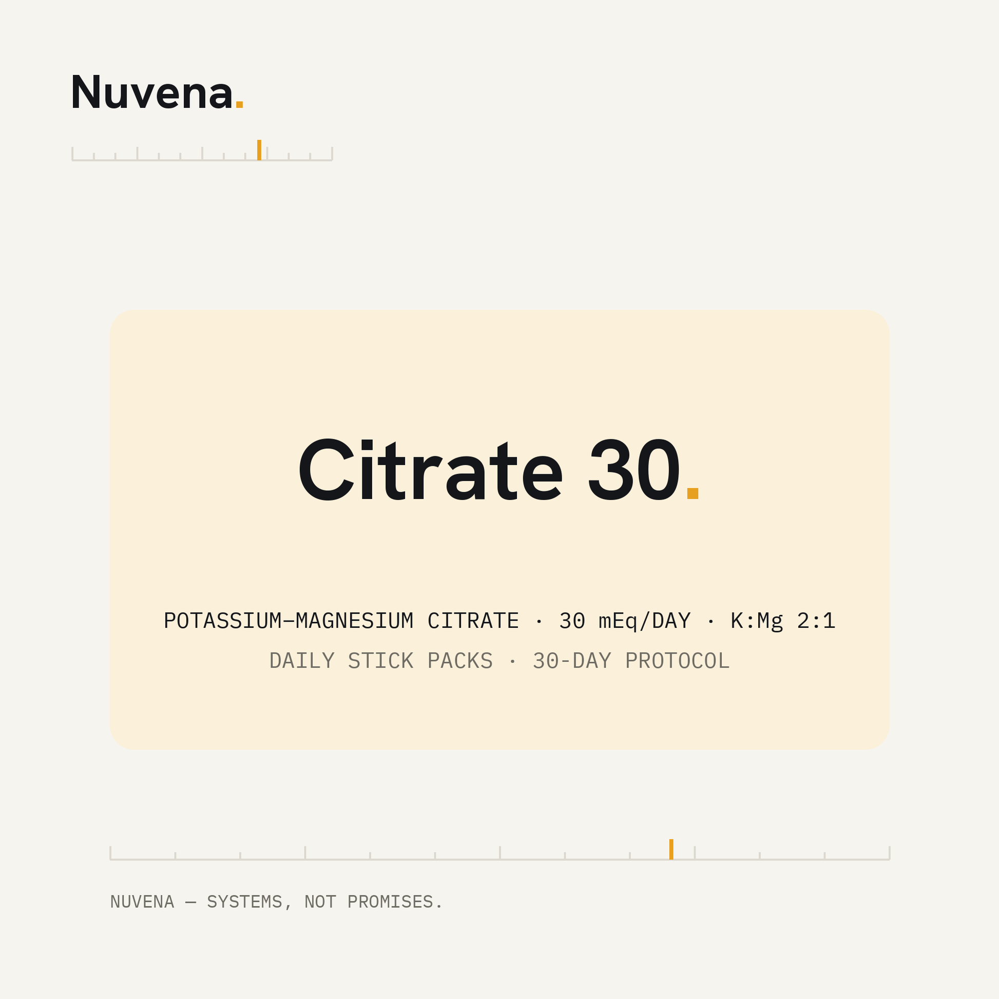 Nuvena Citrate 30 — potassium-magnesium citrate daily stick packs, 30 mEq per day