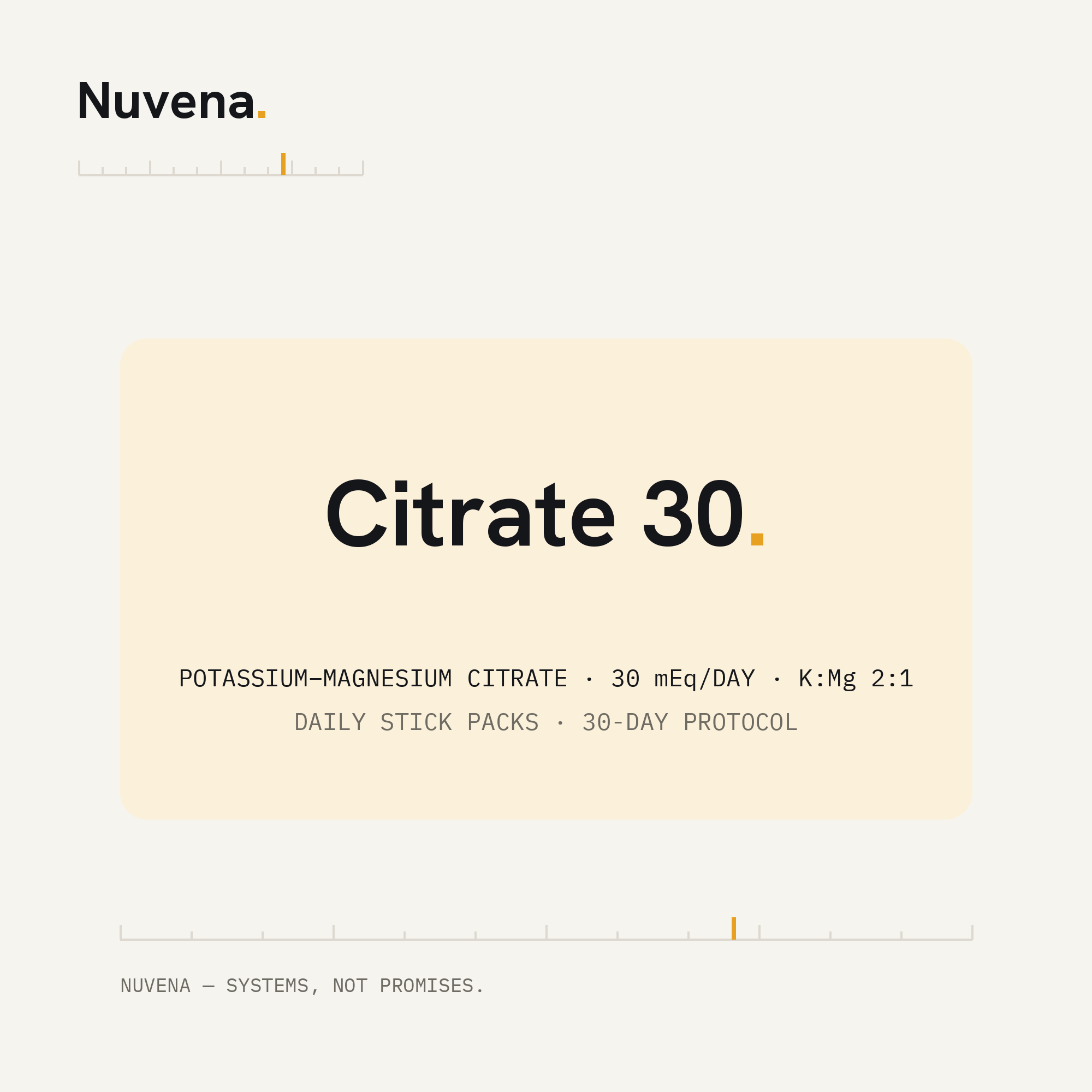 Nuvena Citrate 30 — potassium-magnesium citrate daily stick packs, 30 mEq per day