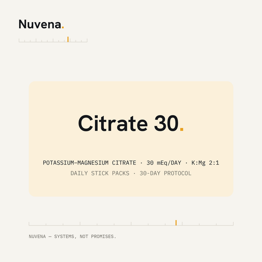 Nuvena Citrate 30 — potassium-magnesium citrate daily stick packs, 30 mEq per day